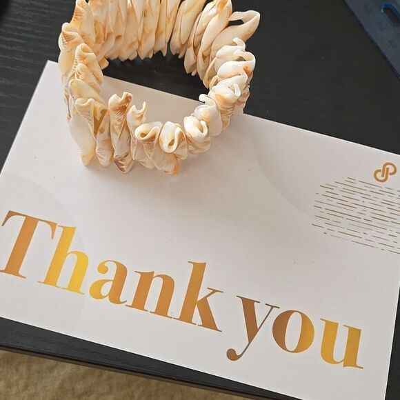 SEASHELL Bracelet WOMEN shells elastic band cream tan off white jewelry unique - Picture 11 of 15